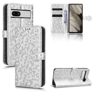 For Google Pixel 7a Honeycomb Dot Texture Leather Phone Case(Silver)