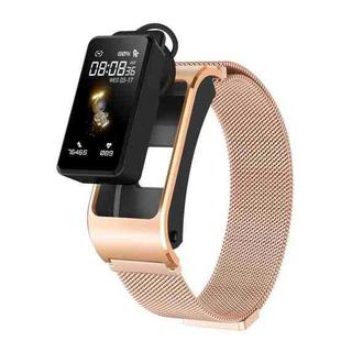 H21 1.14-inch Steel Band Earphone Detachable Smart Watch Support Temperature Measurement / Bluetooth Call / Voice Control(Gold)