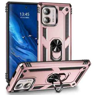 For Motorola Moto Edge+ 2023 Shockproof TPU + PC Phone Case with Holder(Rose Gold)