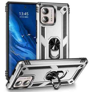 For Motorola Moto Edge+ 2023 Shockproof TPU + PC Phone Case with Holder(Silver)