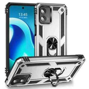 For Motorola Moto G 5G 2023 Shockproof TPU + PC Phone Case with Holder(Silver)