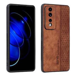 For Honor 80 GT 5G AZNS 3D Embossed Skin Feel Phone Case(Brown)
