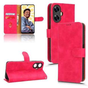 For Realme C55 Skin Feel Magnetic Flip Leather Phone Case(Rose Red)