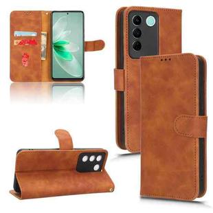 For vivo S16e Skin Feel Magnetic Flip Leather Phone Case(Brown)