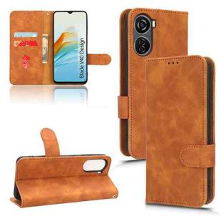 For ZTE Blade V40 Design Skin Feel Magnetic Flip Leather Phone Case(Brown)