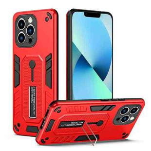 For iPhone 13 Pro Variety Brave Armor Finger Loop Holder Phone Case(Red)
