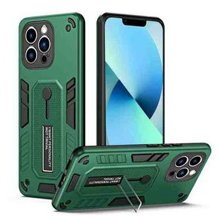 For iPhone 13 Pro Variety Brave Armor Finger Loop Holder Phone Case(Green)