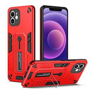 For iPhone 12 Variety Brave Armor Finger Loop Holder Phone Case(Red)