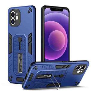 For iPhone 12 Variety Brave Armor Finger Loop Holder Phone Case(Blue)