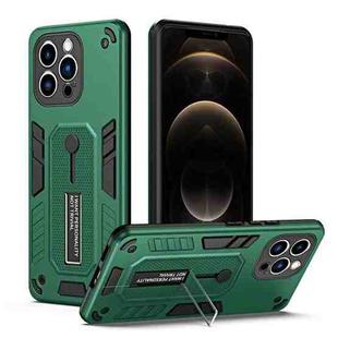 For iPhone 12 Pro Variety Brave Armor Finger Loop Holder Phone Case(Green)