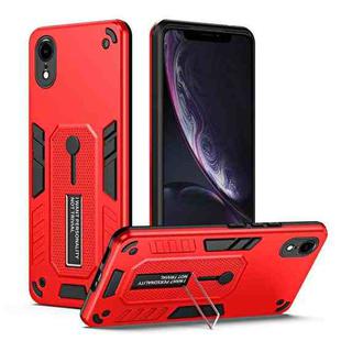 For iPhone XR Variety Brave Armor Finger Loop Holder Phone Case(Red)