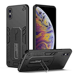 For iPhone XS Max Variety Brave Armor Finger Loop Holder Phone Case(Black)