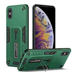 For iPhone XS Max Variety Brave Armor Finger Loop Holder Phone Case(Green)