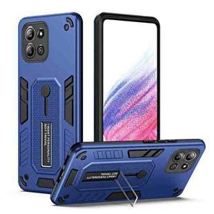 For Infinix Hot 11 2022 Variety Brave Armor Finger Loop Holder Phone Case(Blue)