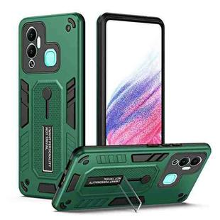 For Infinix Hot 12 Play Variety Brave Armor Finger Loop Holder Phone Case(Green)