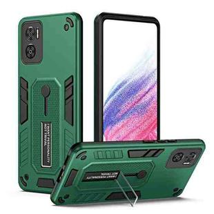 For Motorola Moto E22 4G / E22i Variety Brave Armor Finger Loop Holder Phone Case(Green)