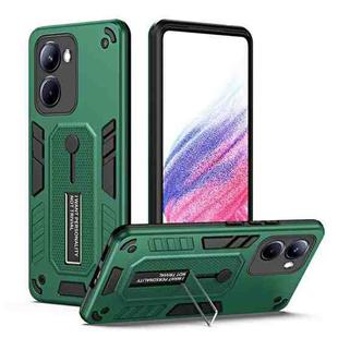 For Realme C33 4G Variety Brave Armor Finger Loop Holder Phone Case(Green)