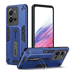 For vivo V25 5G / V25e Variety Brave Armor Finger Loop Holder Phone Case(Blue)