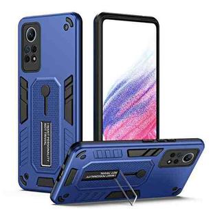 For Xiaomi Redmi Note 12 Pro 4G Variety Brave Armor Finger Loop Holder Phone Case(Blue)