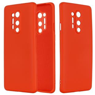 For OnePlus 8 Pro Pure Color Liquid Silicone Shockproof Full Coverage Case(Red)