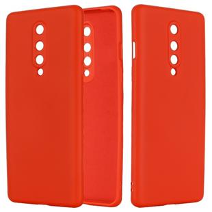 For OnePlus 8 Pure Color Liquid Silicone Shockproof Full Coverage Case(Red)