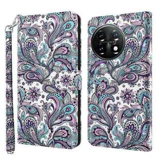 For OnePlus 11 3D Painting Pattern TPU + PU Leather Phone Case(Swirl Pattern)