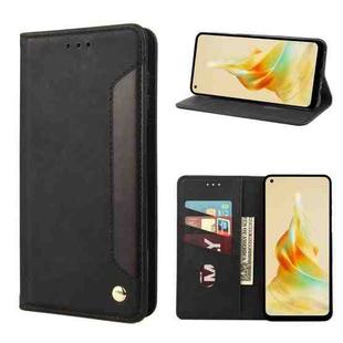 For OPPO Reno8 T 4G Skin Feel Splicing Leather Phone Case(Black)