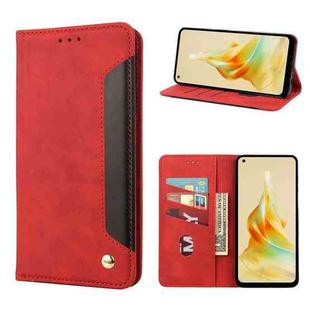 For OPPO Reno8 T 4G Skin Feel Splicing Leather Phone Case(Red)