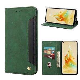 For OPPO Reno8 T 4G Skin Feel Splicing Leather Phone Case(Green)