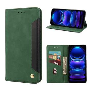 For Xiaomi Redmi Note 12 5G Global / Poco X5 5G Skin Feel Splicing Leather Phone Case(Green)
