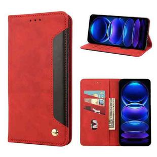 For Xiaomi Redmi Note 12 Pro 5G Global Skin Feel Splicing Leather Phone Case(Red)