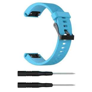 For Garmin Fenix 5S (20mm) Silicone Watch Band(Sky Blue)