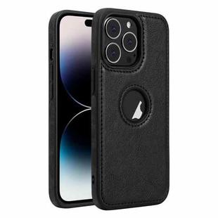 For iPhone 14 Pro Max Leather Texture Stitching Phone Case(Black)