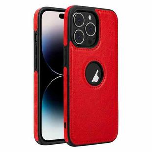 For iPhone 14 Pro Max Leather Texture Stitching Phone Case(Red)