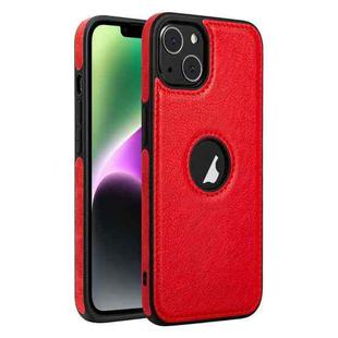 For iPhone 14 Plus Leather Texture Stitching Phone Case(Red)