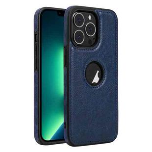 For iPhone 13 Pro Max Leather Texture Stitching Phone Case(Blue)