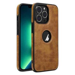 For iPhone 13 Pro Max Leather Texture Stitching Phone Case(Brown)