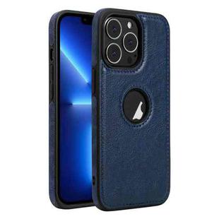 For iPhone 13 Pro Leather Texture Stitching Phone Case(Blue)