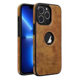 For iPhone 13 Pro Leather Texture Stitching Phone Case(Brown)