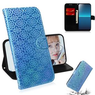 For Sony Xperia L4 Solid Color Colorful Magnetic Buckle Horizontal Flip PU Leather Case with Holder & Card Slots & Wallet & Lanyard(Blue)