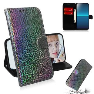 For Sony Xperia L4 Solid Color Colorful Magnetic Buckle Horizontal Flip PU Leather Case with Holder & Card Slots & Wallet & Lanyard(Silver)