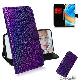 For Xiaomi Redmi Note 9 Pro Solid Color Colorful Magnetic Buckle Horizontal Flip PU Leather Case with Holder & Card Slots & Wallet & Lanyard(Purple)