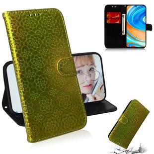 For Xiaomi Redmi Note 9 Pro Solid Color Colorful Magnetic Buckle Horizontal Flip PU Leather Case with Holder & Card Slots & Wallet & Lanyard(Gold)
