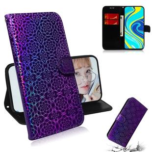 For Xiaomi Redmi Note 9S & Note 9 Pro Max Solid Color Colorful Magnetic Buckle Horizontal Flip PU Leather Case with Holder & Card Slots & Wallet & Lanyard(Purple)