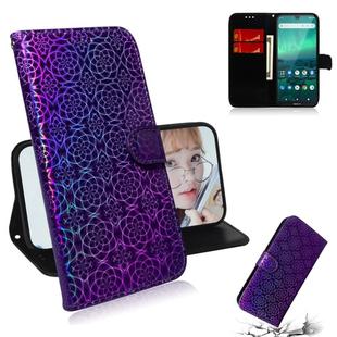 For Nokia 1.3 Solid Color Colorful Magnetic Buckle Horizontal Flip PU Leather Case with Holder & Card Slots & Wallet & Lanyard(Purple)