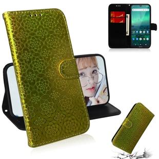 For Nokia 1.3 Solid Color Colorful Magnetic Buckle Horizontal Flip PU Leather Case with Holder & Card Slots & Wallet & Lanyard(Gold)