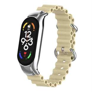 For Xiaomi Mi Band 7 Marine Silicone Breathable Watch Band(Starlight)