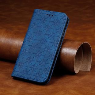For iPhone 6 / 6s Lucky Flowers Embossing Pattern Magnetic Horizontal Flip Leather Case with Holder & Card Slots(Dark Blue)