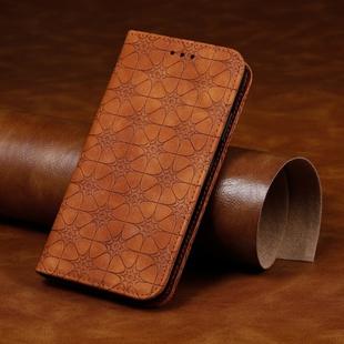 For Huawei P Smart Z/Y9 Pime(2019) Lucky Flowers Embossing Pattern Magnetic Horizontal Flip Leather Case with Holder & Card Slots(Brown)