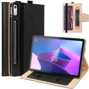 For Lenovo Tab P11 Pro Gen2 11.2 2022 TB132/138 Embossed Front Stand Leather Smart Tablet Case(Black)